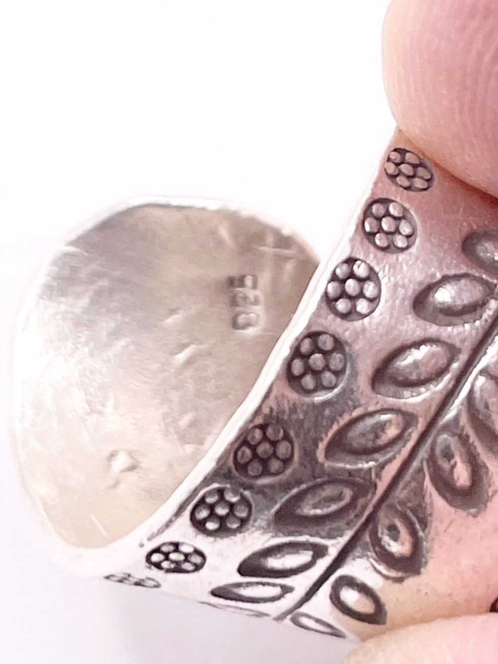 Size 7 Sterling Silver Wide Band Wrap Ring - Picture 4 of 7
